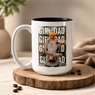Personalisierter Vatertag PhotoPop Fotobecher Zweifarbige Tasse