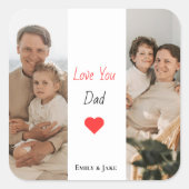 Personalisierter Vatertag | Vater-Geschenk Quadratischer Aufkleber (Vorderseite)