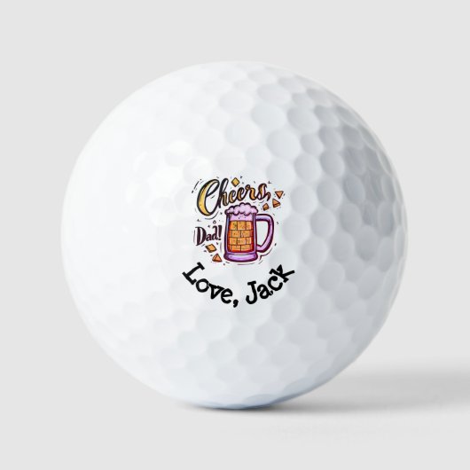 Personalisierter Vatertag von Kindern Golfball (Vorderseite)