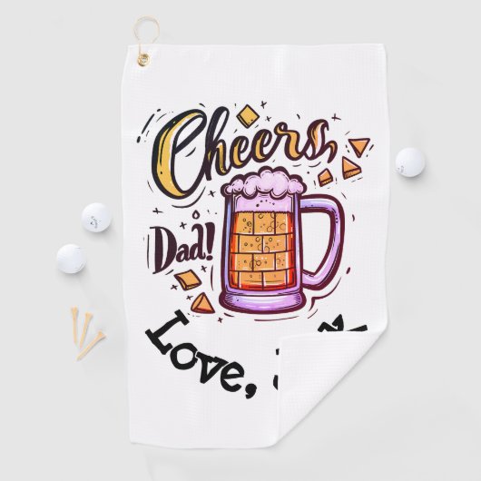 Personalisierter Vatertag von Kindern Golfhandtuch (Insitu)