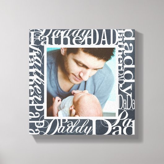 Personalisierter Vatertag Word Collage Chalkboard Leinwanddruck (Vorderseite)