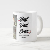 Personalisierter Vatertag, zwei Foto Collage Gesch Jumbo-Tasse (Vorderseite Rechts)