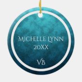 Personalisierter VB Virginia Beach Weihnachtsbaum Keramik Ornament (Hinten)