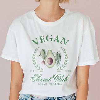 Personalisierter veganer Sozialclub mit individuel T-Shirt