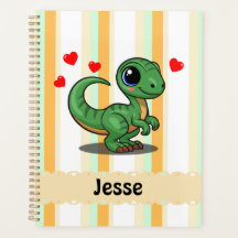Personalisierter Velociraptor-Dinosaurier-Planer