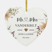 Personalisierter Verheirateter Keepake Keramik Ornament (Vorne)