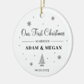 Personalisierter Verheirateter Weihnachtsgeschmack Keramik Ornament (Links)