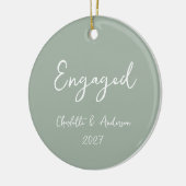Personalisierter Verlobter Couple Handgeschriebene Keramik Ornament (Links)