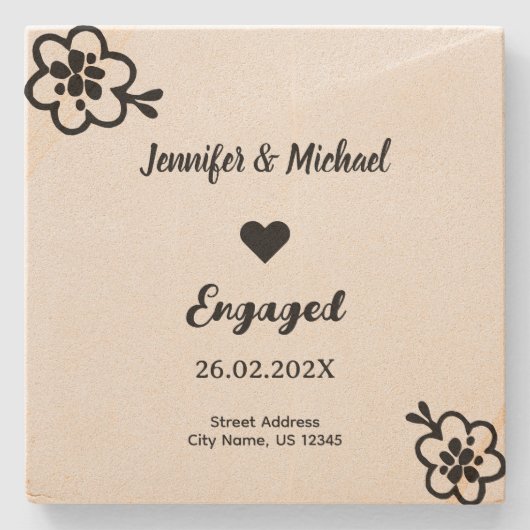 PERSONALISIERTER VERLOBTER UNTERSETZER - LIEBE (Vorderseite)