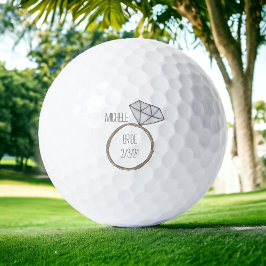 Personalisierter Verlobungsring für die Braut Hoch Golfball
