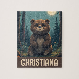 Personalisierter verrückter Braunbär Puzzle