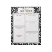 Personalisierter Vertretungslehrer-Bericht Notizblock (Rotiert)