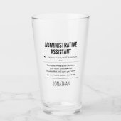 Personalisierter Verwaltungsassistent Funny Glas (Vorderseite)