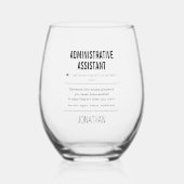 Personalisierter Verwaltungsassistent Funny Weinglas Ohne Stiel (Vorderseite)
