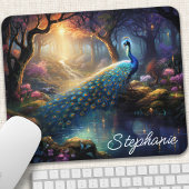 Personalisierter verzauberter Pfau Mousepad