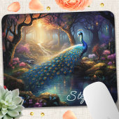 Personalisierter verzauberter Pfau Mousepad