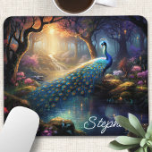 Personalisierter verzauberter Pfau Mousepad