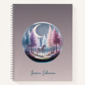 Personalisierter verzauberter Wald mit Einhorn Notizblock (Vorderseite)