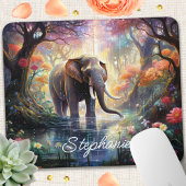 Personalisierter verzauberter Waldelefant Mousepad