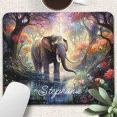 Personalisierter verzauberter Waldelefant Mousepad