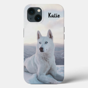 Personalisierter verzauberter Weißer Husky-Hund i Case-Mate iPhone Hülle