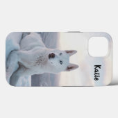 Personalisierter verzauberter Weißer Husky-Hund im Case-Mate iPhone Hülle (Rückseite (Horizontal))