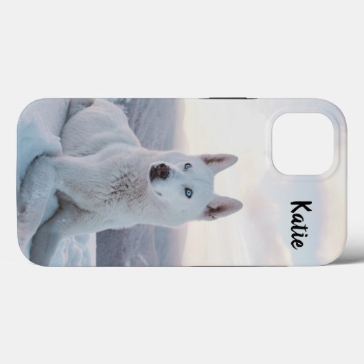 Personalisierter verzauberter Weißer Husky-Hund im Case-Mate iPhone Hülle (Rückseite (Horizontal))