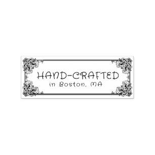 Personalisierter Verzierter handgefertigter Vintag Gummistempel