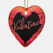 Personalisierter Verzierter Valentinstag Keramik Ornament (Links)