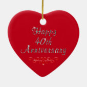 Personalisierter Verzierungs-Rubin-40. Keramikornament (Hinten)