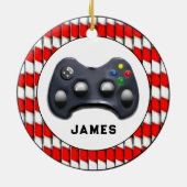 Personalisierter VideoGamer Keramik Ornament (Hinten)