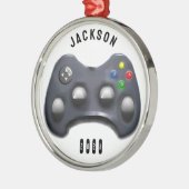 Personalisierter VideoGamer Ornament Aus Metall (Links)