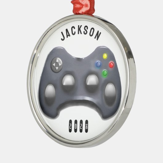 Personalisierter VideoGamer Ornament Aus Metall (Links)