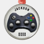 Personalisierter VideoGamer Ornament Aus Metall (Vorne)