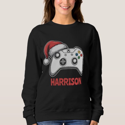 Personalisierter Videospiel-Controller Weihnachtsm Sweatshirt (Vorderseite)