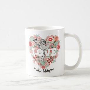 Personalisierter viktorianischer Coquette-Cherub-L Kaffeetasse