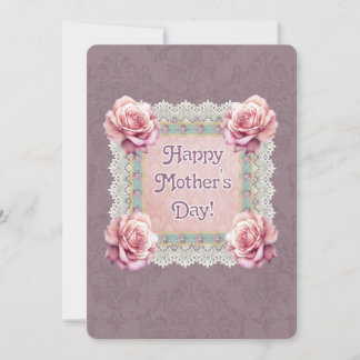 Personalisierter Viktorianischer Mauve Mother Day Feiertagskarte