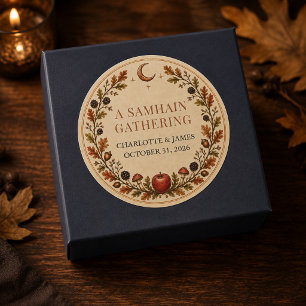Personalisierter viktorianischer Samhain-Botanik-A Runder Aufkleber