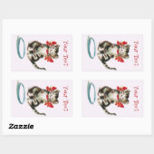 Personalisierter viktorianischer Sticker mit Tabby (Blatt)