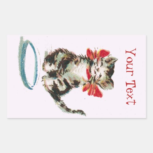 Personalisierter viktorianischer Sticker mit Tabby (Vorderseite)