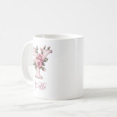 Personalisierter Vintag Inspiriert Rosa-Letter Y Kaffeetasse (Vorderseite Links)