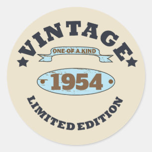 Personalisierter vintage 70. Geburtstag Runder Aufkleber