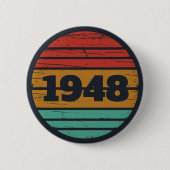 personalisierter vintage 75. Geburtstag Button (Vorderseite)