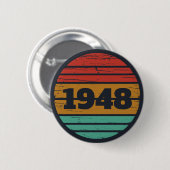 personalisierter vintage 75. Geburtstag Button (Vorne & Hinten)