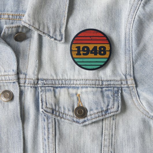 personalisierter vintage 75. Geburtstag Button (Beispiel)