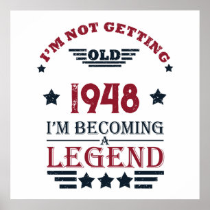 Personalisierter vintage 75. Geburtstag Poster