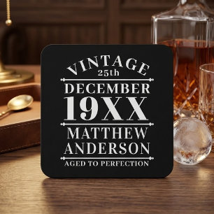 Personalisierter Vintage-Artikel, gealtert bis zur Rechteckiger Pappuntersetzer
