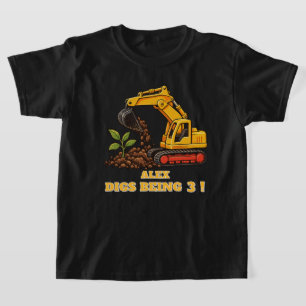 Personalisierter Vintage-Bagger-Geburtstag T-Shirt