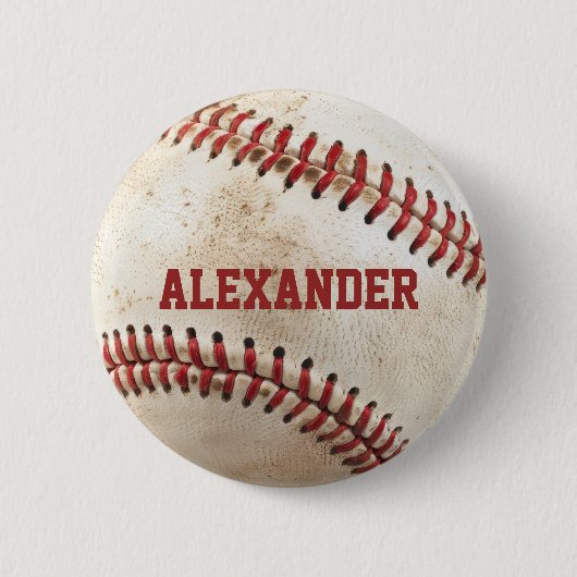 Personalisierter Vintage-Baseball Button (Vorderseite)