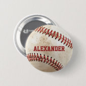 Personalisierter Vintage-Baseball Button (Vorne & Hinten)